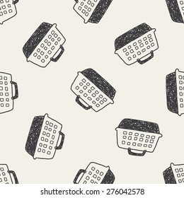 doodle pet carrier seamless pattern background