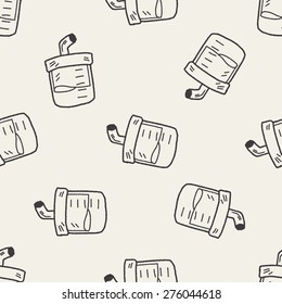 doodle pet drink water bottle seamless pattern background