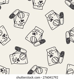 doodle pet drug seamless pattern background