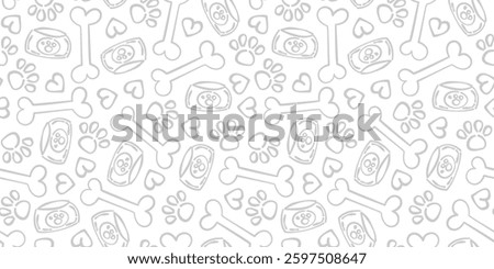doodle pet food pattern background. packaging pattern of pets food. doodle of pet food seamless pattern background. kitten food pattern background.