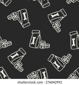 doodle pet food seamless pattern background