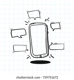 doodle phone with bubble speech