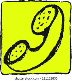 doodle phone icon vector