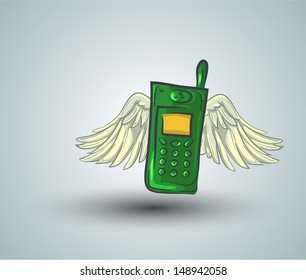 Doodle phone with wings