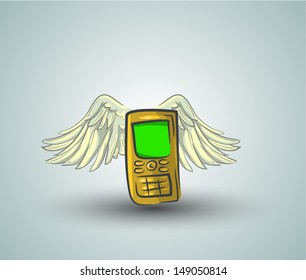 Doodle phone with wings