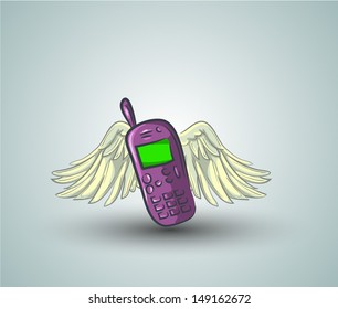 Doodle phone with wings