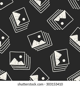 Doodle Photo seamless pattern background