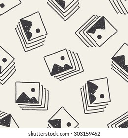 Doodle Photo seamless pattern background