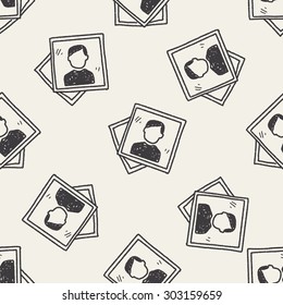 Doodle Photo seamless pattern background
