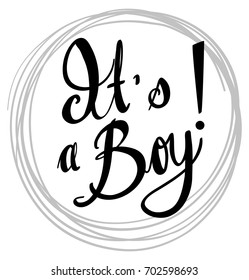 Doodle phrase for it's a boy illustration