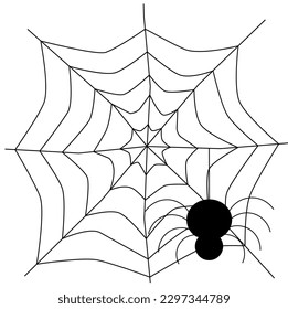 doodle picture cobweb with spider