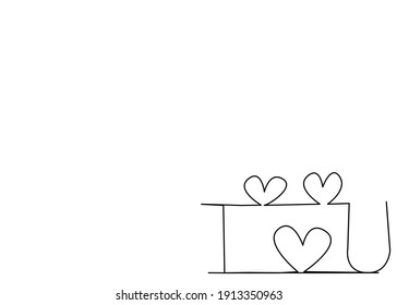 Doodle picture of  heart and wording of I love you