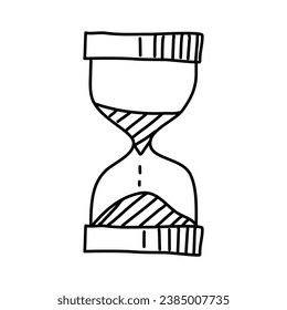 Doodle picture of sand watch, hand drawn vector illustration.