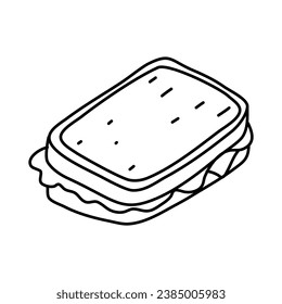 Doodle picture of a sandwich. Hand drawn vector illustration.