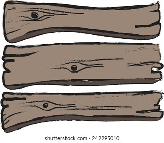 doodle pieces of broken planks, vector design element