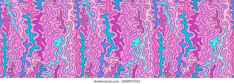 Doodle pink and blue seamless texture. Linen texture. Retro background. Used for printing on paper, fabric, packaging, wallpaper. Eps10.