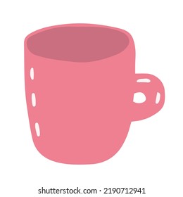 Doodle pink cup vector illustration