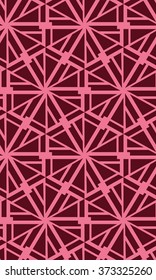 Doodle pink geometric seamless pattern for fabric design. Modern abstract design. Abstract repeat background. Delicate floral background. Linear graphic element.