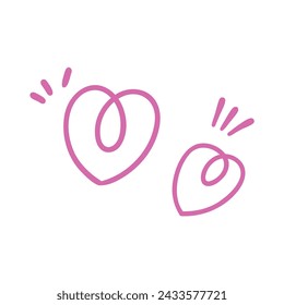 Doodle pink love symbol. heart from the lines 