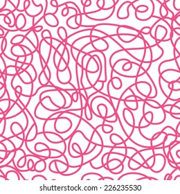 Doodle Pink Seamless Vector Pattern