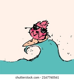 Doodle Pitaya Big Wave Surfer