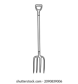 Doodle pitchfork icon in vector. Hand drawn pitchfork icon in vector.