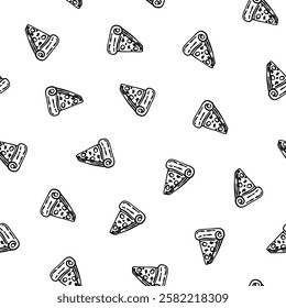 doodle pizza pattern background. Seamless Pattern pizza doodle style. pizza hand draw pattern background. pizza pattern for packaging.