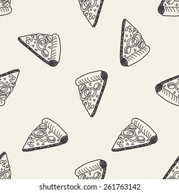 Doodle Pizza seamless pattern background