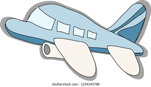 Doodle a plane simple style