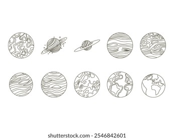 Doodle Planet Design Element Set 