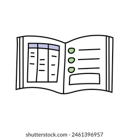 Doodle planner. Vector illustration, isolated on white background