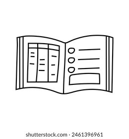 Doodle planner. Vector illustration, isolated on white background