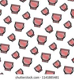 doodle plastic bucket object style background