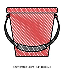 doodle plastic bucket object style icon