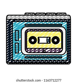 doodle plastic cassette tape retro stereo