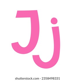Doodle playful letter J uppercase, lowercase abc colorful cartoon funny style, English alphabet vector illustration, multicolored handwritten font letters, symbols, cute trendy decorative lettering