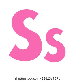 Doodle playful letter S uppercase, lowercase abc colorful cartoon funny style, English alphabet vector illustration, multicolored handwritten font letters, symbols, cute trendy decorative lettering