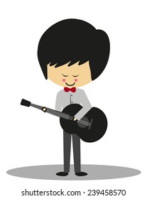 Doodle Playing Guitar - Full Color