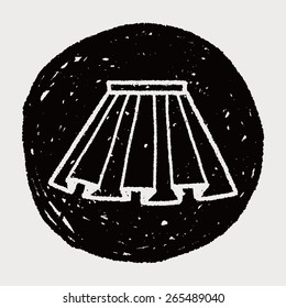 doodle pleated skirt