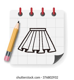 doodle pleated skirt