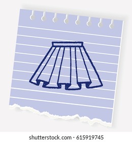 doodle pleated skirt