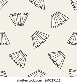 doodle pleated skirt seamless pattern background
