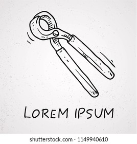 doodle plier hand drawn vector