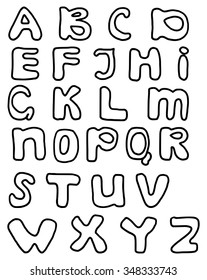 Doodle plump font. Vector illustration EPS 10.