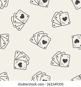 Doodle Poker seamless pattern background