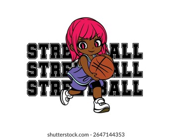 doodle pop art basketball background vector design