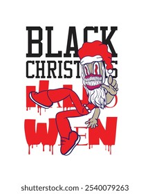 doodle pop art black christmas background vector design