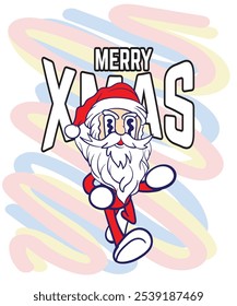 doodle pop art christmas background vector design