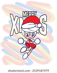doodle pop art christmas background vector design