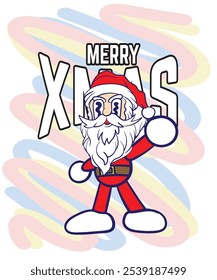 doodle pop art christmas background vector design